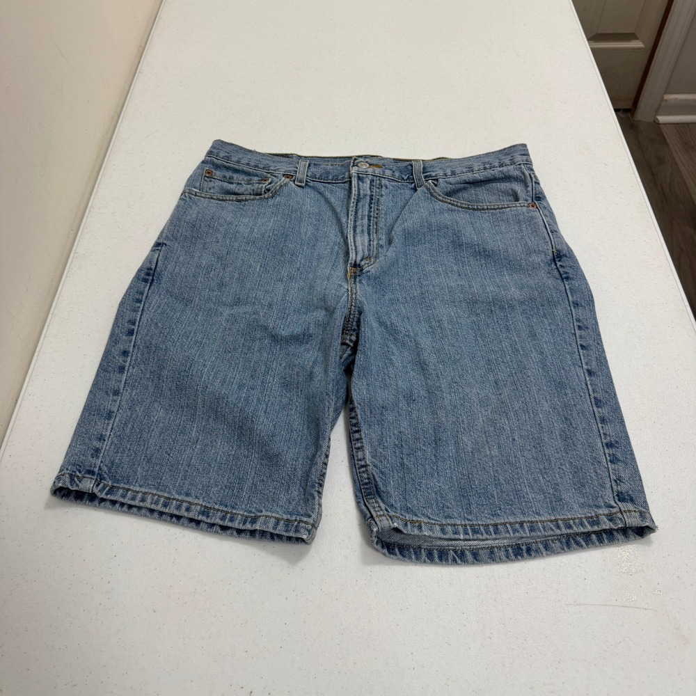 Levis 505 Mens Regular Fit Denim Shorts Light Wash Blue W36 Cotton 6030